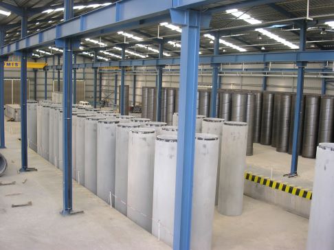 Rebar and rewire spun concrete process