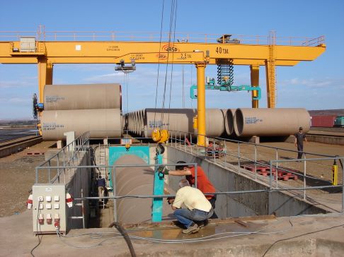 Rebar and rewire spun concrete process