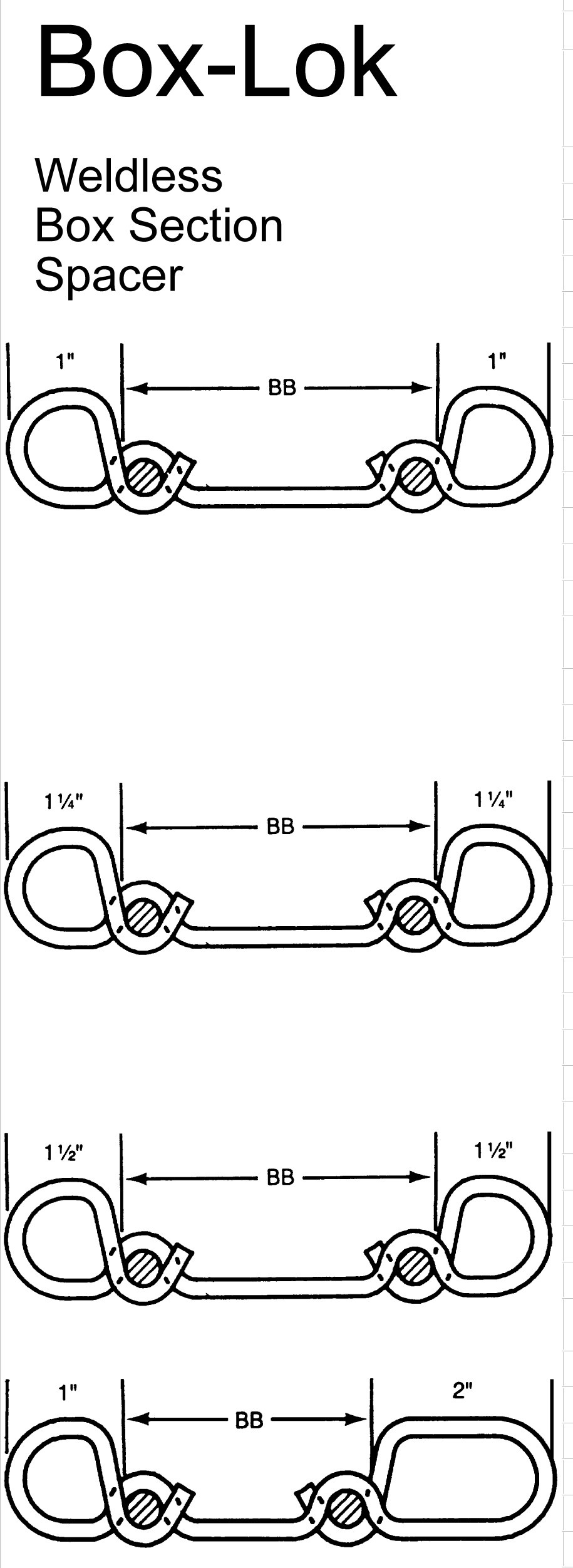Box-Lok spacer dimensions Box-Lok spacer dimensions